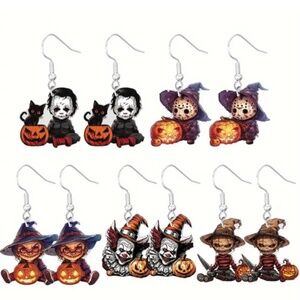 NWT! Horror Movie Killers Acrylic Pierced Earrings!  1/$10 OR 2/$18 OR 3/$24!